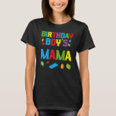 T-shirt Master Builder Birthday Boy's Mama Building Bricks (Devant)