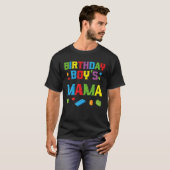 T-shirt Master Builder Birthday Boy's Mama Building Bricks (Devant entier)