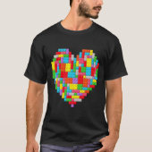 T-shirt Master Builder Block Brick Building Heart Valentin (Devant)