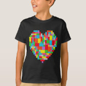 T-shirt Master Builder Block Brick Building Heart Valentin (Devant)