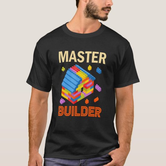 T-shirt Master Builder Briques Garçons Blocs de constructi (Devant)