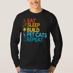 T-shirt Master Builder Cute Block Building Chats Vintages