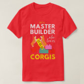 T-shirt Master Builder Cute Block Building Corgis  (Design devant)