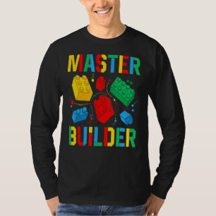 T-shirt Master Builder Kids Building Blocks Brick Toy Mast