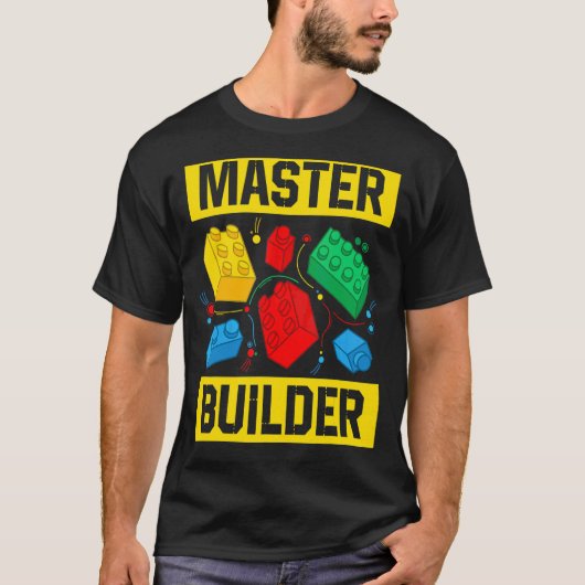 T-shirt Master Builder Kids Building Blocks Brick Toy Mast (Devant)