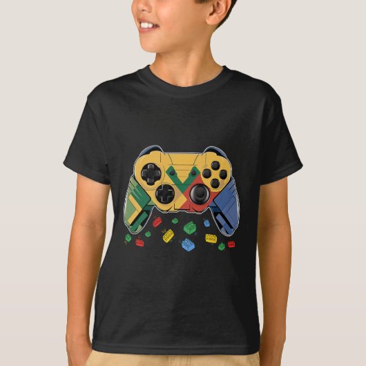 T-shirt Master Builder Vidéo Jeu Bloc Brick Building Enfan (Devant)