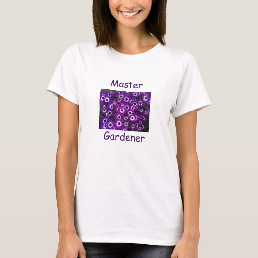 T-shirt Master Gardener Belle Fleur violette Florale (Devant)
