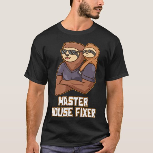 T-shirt Master House Fixe Travail dur Papa Dédication Papa (Devant)