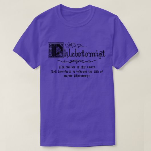 T-shirt Master Phlebotomiste médiéval (Design devant)