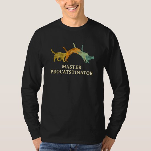 T-shirt Master ProCATstinator Cat Humor Kitten Lazy (Devant)