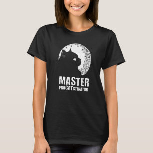 T-shirt Master Procatstinator Chat Humour Kitten Lazy 1