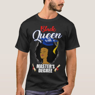 T-shirt Masters Degree Black Women Cadeau Educatif Africai