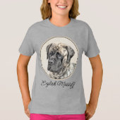 T-shirt Mastiff anglais (Brindle) Peinture - Chien Art T-S (Devant)