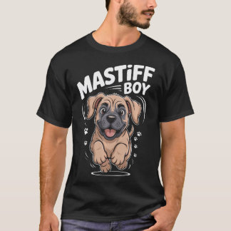 T-shirt Mastiff Boy Mignon Dessin Animé Pour Papas Et Prop
