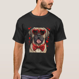 T-shirt Mastiff Coeurs Chien Anglais Lunettes de soleil Bo