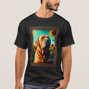 T-shirt Mastiff espagnol Peinture Tournesol Fleur Maman Fe