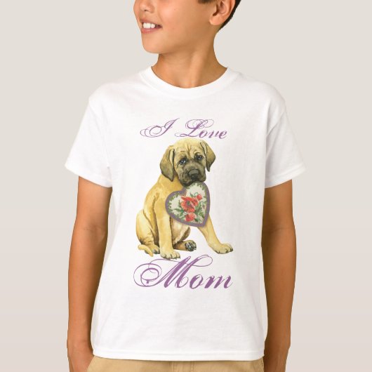 T-shirt Mastiff Hearts Maman (Devant)