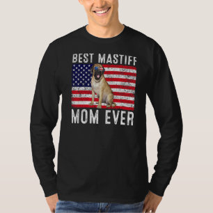 T-shirt Mastiff Maman Américaine Drapeau Mastiff Chien Pro