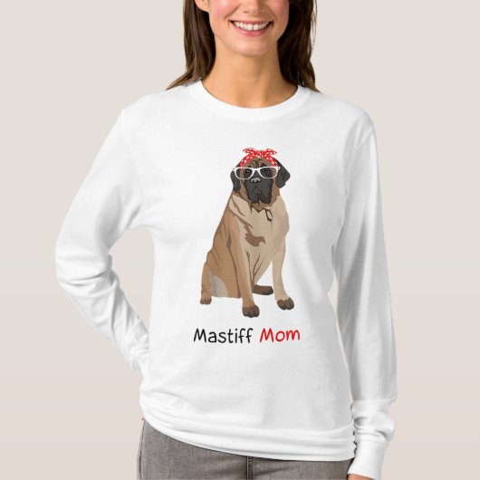 T-shirt Mastiff Maman Chien Bandana Animal Lover Cadeau Fe (Devant)