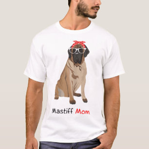 T-shirt Mastiff Maman Chien Bandana Pet Lover Cadeau WoMas