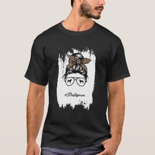 T-shirt Mastiff Maman Chien Maman Messy Bun Leopard