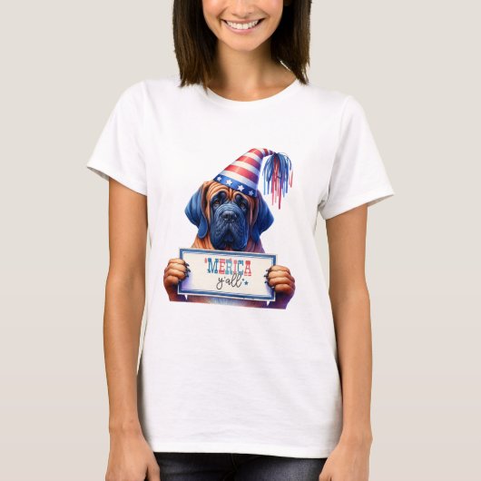 T-shirt Mastiff patriotique 'Merica Y'all (Devant)