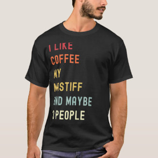 T-shirt Mastiff Retro Chien Et Café