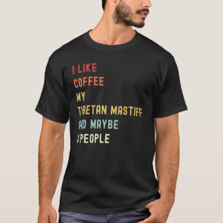 T-shirt Mastiff Tibétain Retro Chien Et Café