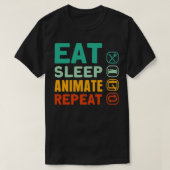 T-shirt Mat Sleep Animation Répéter Animation Art Animateu (Design devant)