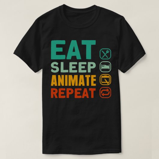 T-shirt Mat Sleep Animation Répéter Animation Art Animateu (Design devant)