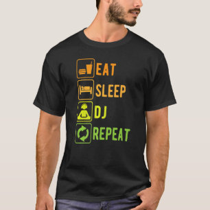 T-shirt Mat Sleep Dj Répéter Tourne-disques Musique