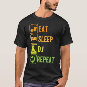 T-shirt Mat Sleep Dj Répéter Tourne-disques Musique