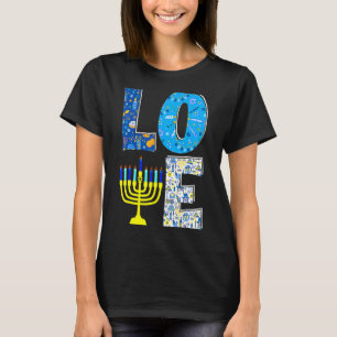 T-shirt Match de Love Cute Hanukkah Decoration Menorah Paj