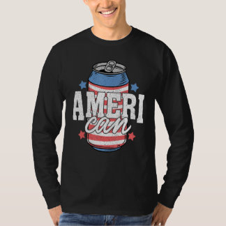 T-shirt Matching Ameri Can Drink 4th Of July Indepedence D