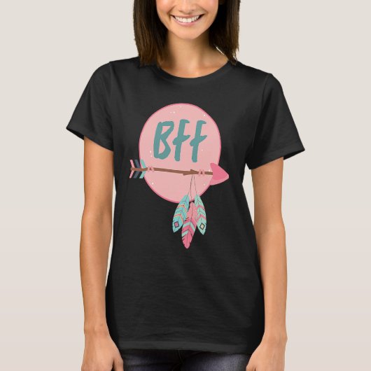 T-shirt Matching Bff Best Friends Forever Girls Boho Match (Devant)