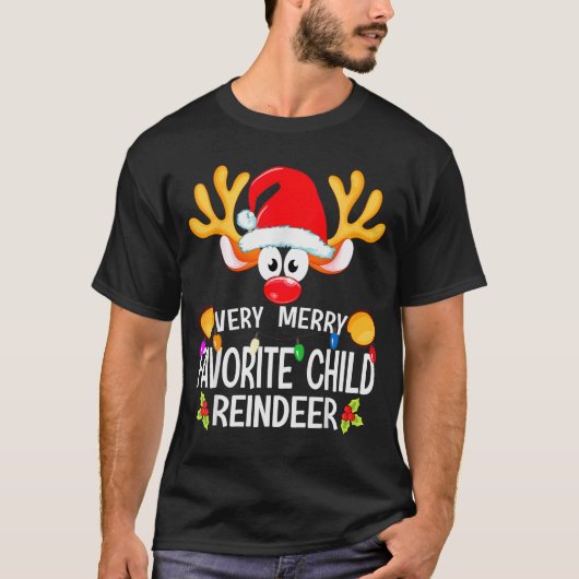 T-shirt Matching Christmas Very Merry Favorite Child Reind (Devant)