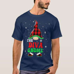 T-shirt Matching Family Buffalo Plaid Plaid Diva Gnome Chr