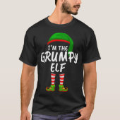 T-shirt Matching Family Funny Je suis The Grumpy Elf Chris (Devant)