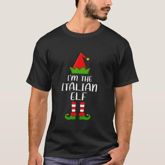 T-shirt Matching Family Group I m The Italian Elf Christma (Devant)