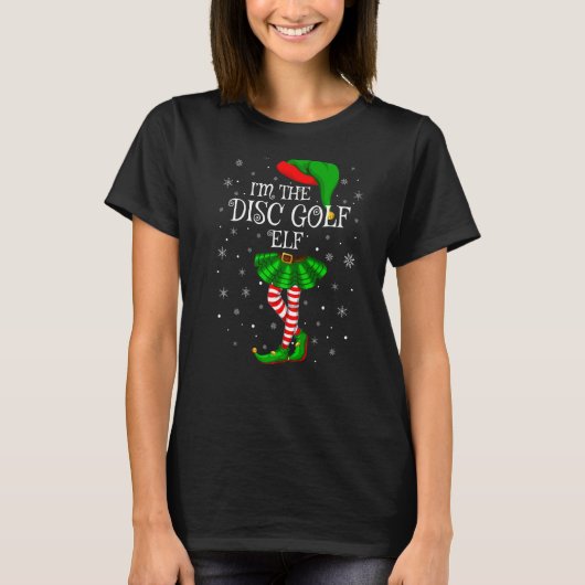 T-shirt Matching Family Group I'm The Disk Golf Elf Christ (Devant)