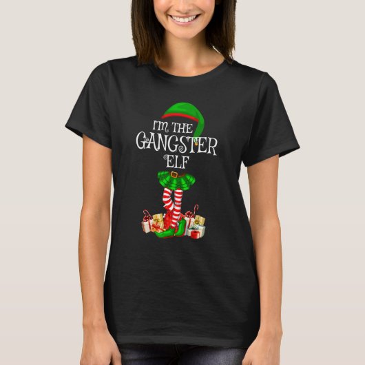 T-shirt Matching Family Group I'm The Gangster Elf Christm (Devant)