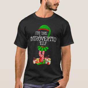T-shirt Matching Family Group I'm The Introverted Elf Chri