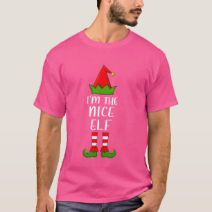 T-shirt Matching Family Group I'm The Nice Elf Christmas