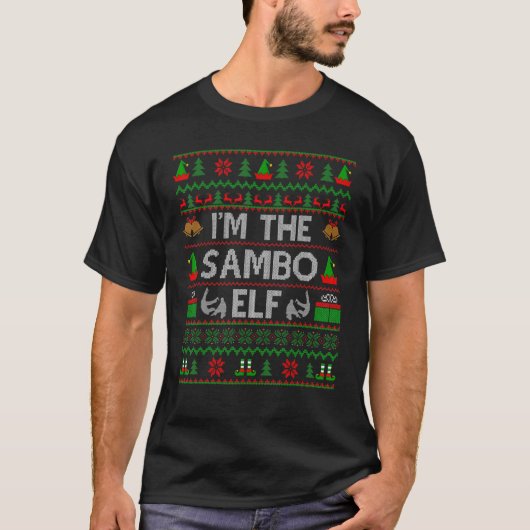 T-shirt Matching Family Group I'm The Sambo Elf Ugly Chris (Devant)