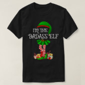 T-shirt Matching Family Group Je suis The Badass Elf Chris (Design devant)