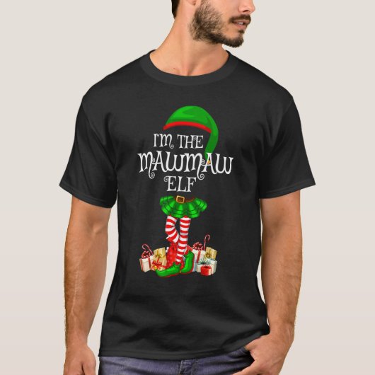 T-shirt Matching Family Group Je suis The Mawmaw Elf Chris (Devant)