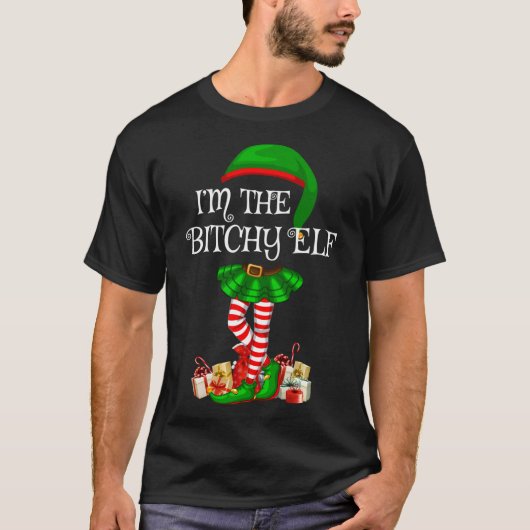 T-shirt Matching Family I'm The Bitchy Elf Christmas (Devant)