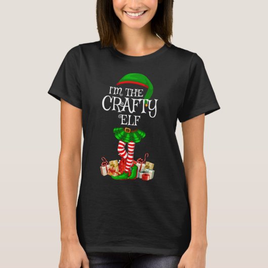 T-shirt Matching Family I'm The Crafty Elf Christmas (Devant)