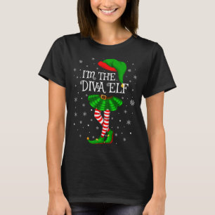 T-shirt Matching Family I'm The Diva Elf Christmas