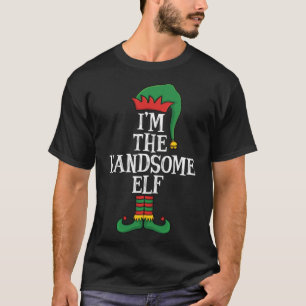T-shirt Matching Family I'm The Handsome Elf Funny Christm